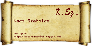 Kacz Szabolcs névjegykártya