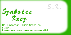 szabolcs kacz business card